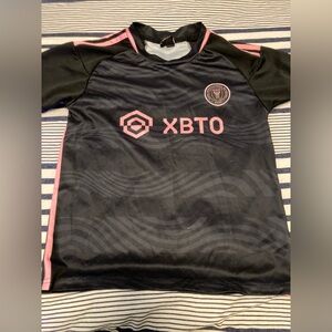 Kids Black and Pink Soccer Jersey international size 8